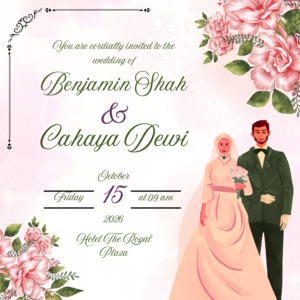 Pink-White-and-Green-Christian-Wedding-Card
