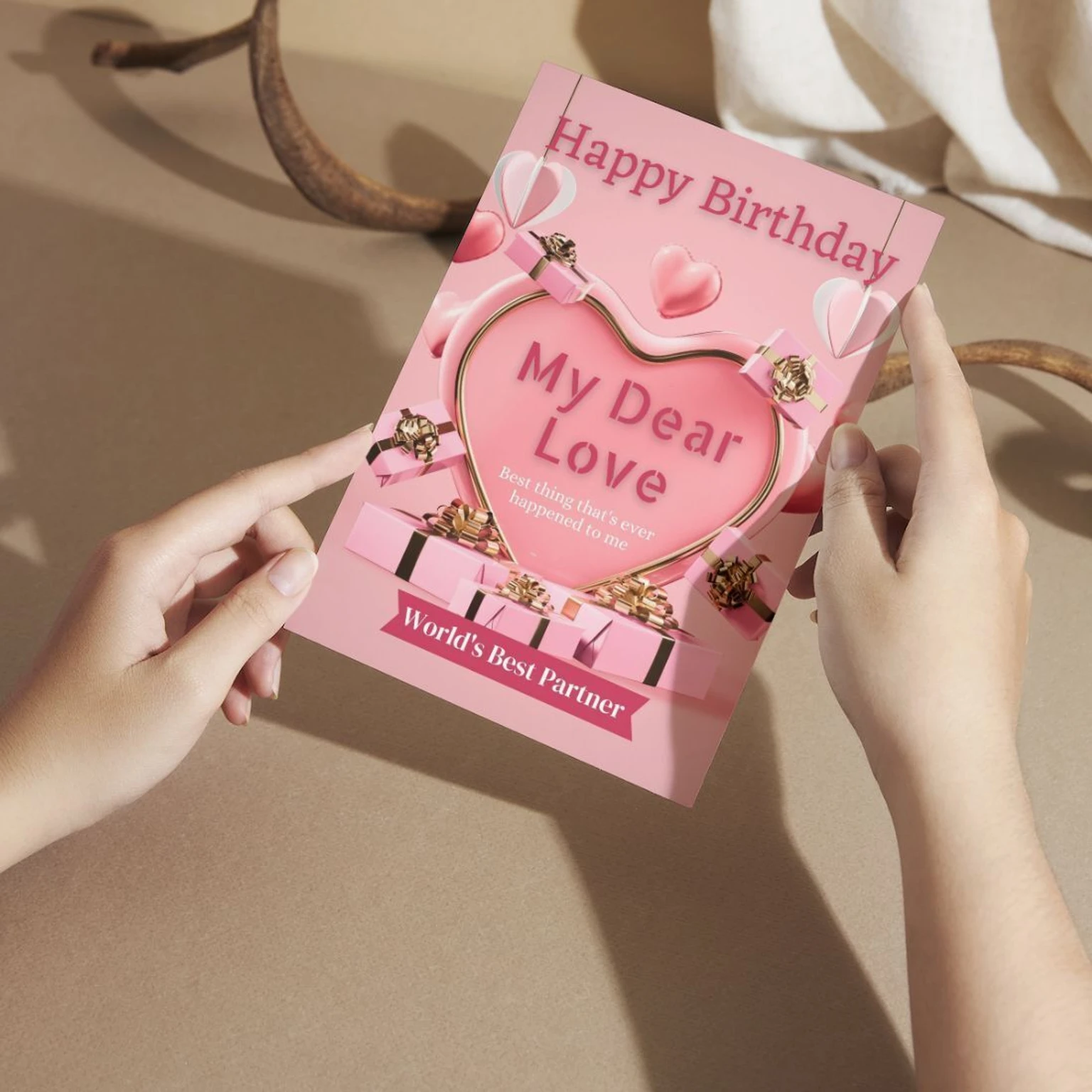 Husband Wife Lover Boyfriend Girlfriend Birthday Printed Red Card