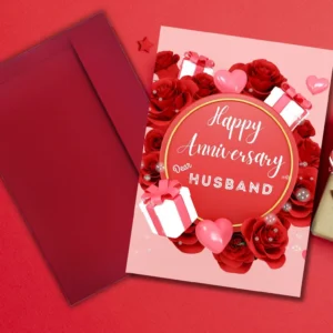 Anniversary Red Greeting Card For Husband