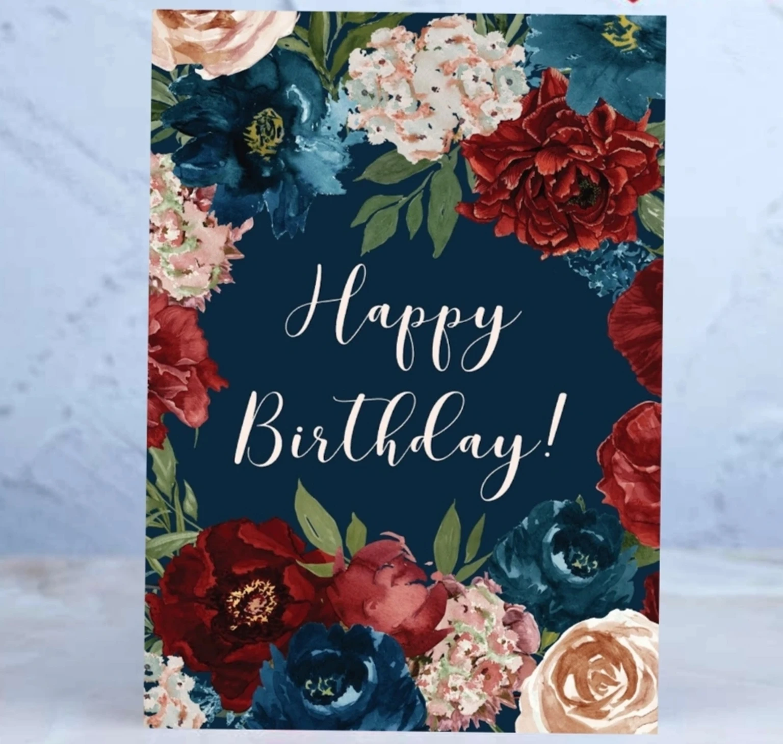 Blue-Floral Husband Wife Lover Boyfriend Girlfriend Birthday Printed