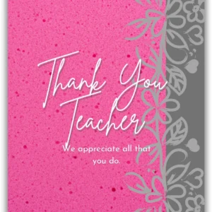 Thank you card to Teacher from bottom of Heart
